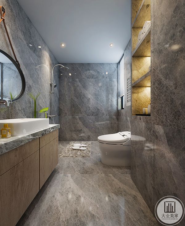卫生间设计上区域划分很明显，洗漱、淋浴等都很方便。
