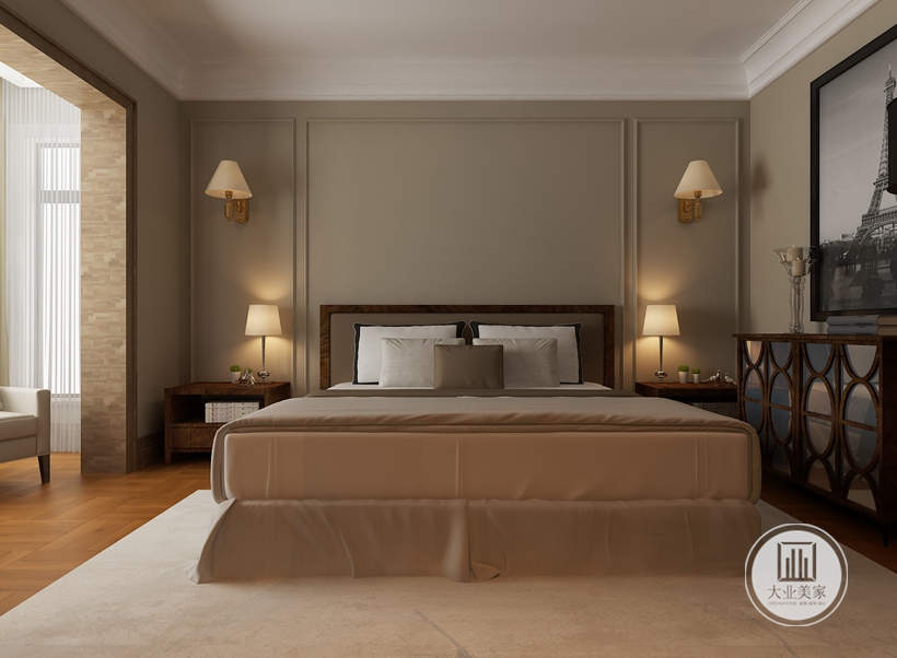 卧室的空间设计，则继续延续客厅，以优雅、干净的手法，给人创造出温馨舒适的居住环境